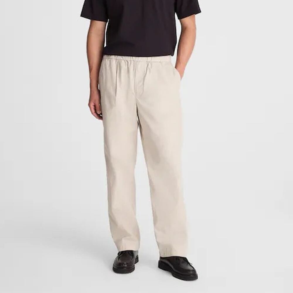Madewell Men's Pleated Poplin Pull On Pant Form Grey Size Small NWT